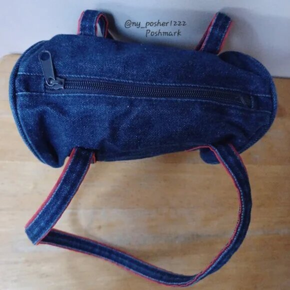 𝓐é𝓻𝓸𝓹𝓸𝓼𝓽𝓪𝓵𝓮 Denim Barrel Bag 🔵🔴 - Picture 5 of 9